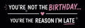 (Mini) You’re Not The Birthday… You’re The Reason I’m Late™ | Funny Car Decal