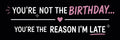 You’re Not The Birthday… You’re The Reason I’m Late™ | Funny Car Decal